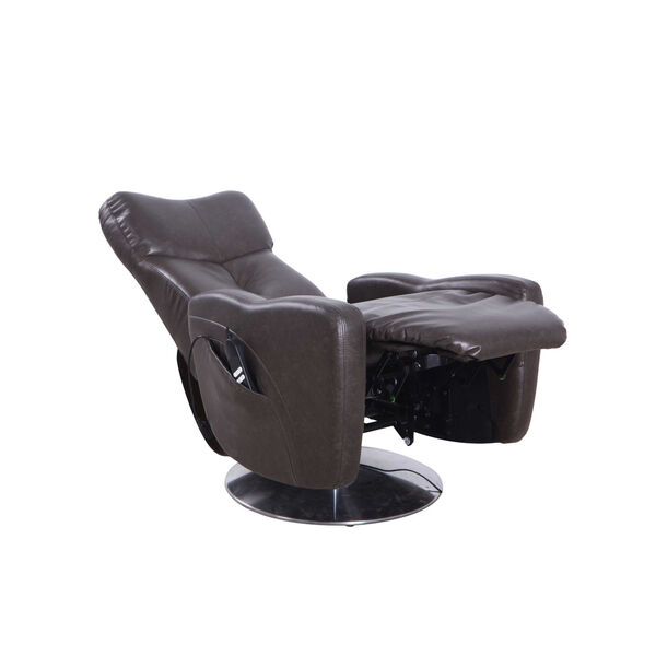 Linden Chrome Black Pepper Air Leather Power Recliner, image 5