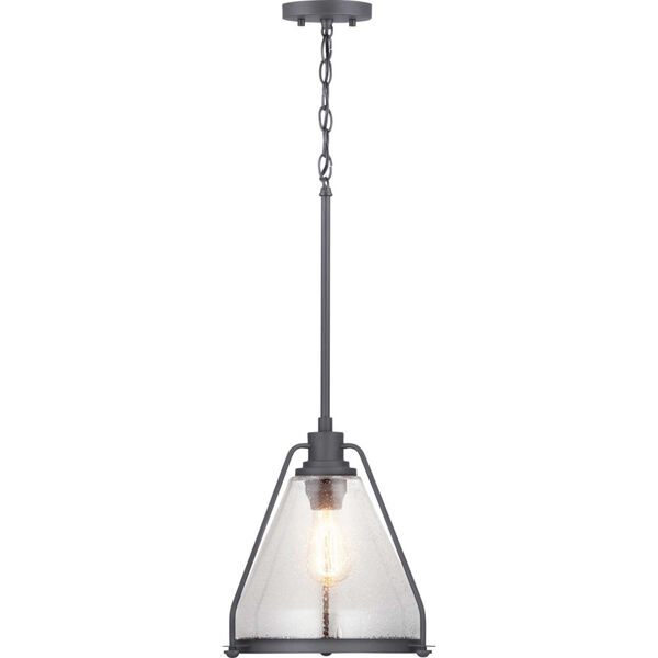 Graphite One-Light Pendant With Transparent Seeded Glass, image 6