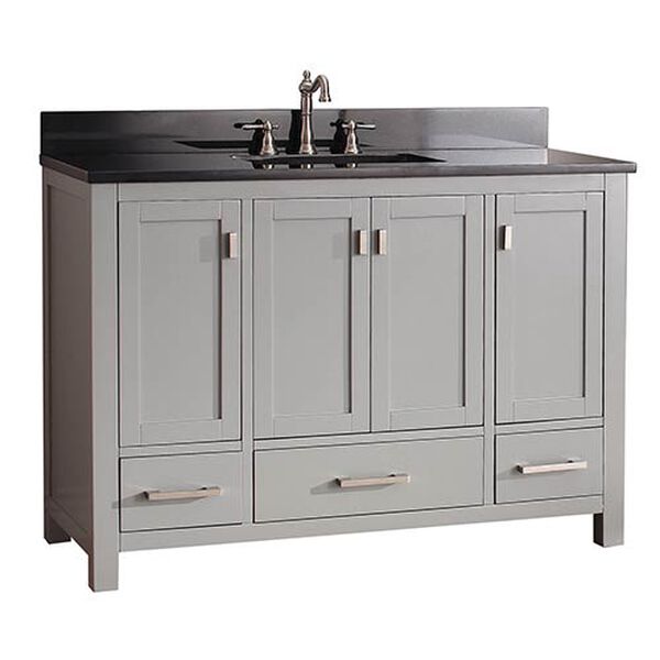 Modero Chilled Gray 48-Inch Vanity Combo with Black Granite Top, image 2