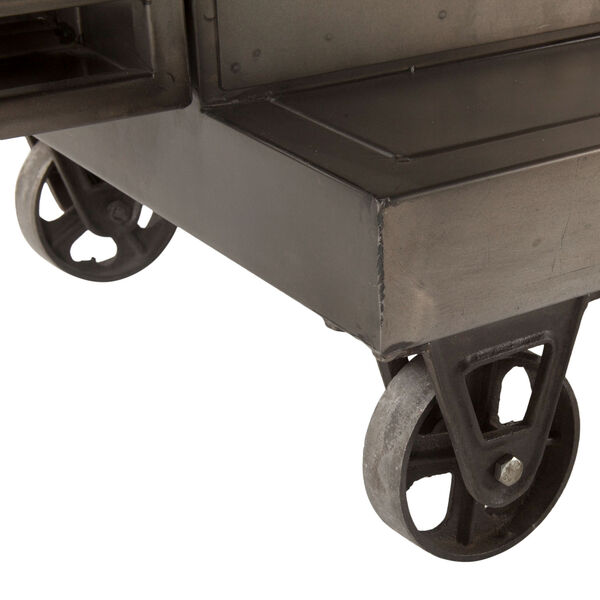 The Iron City Gun Metal 39-Inch Cabinet with Wheels, image 3