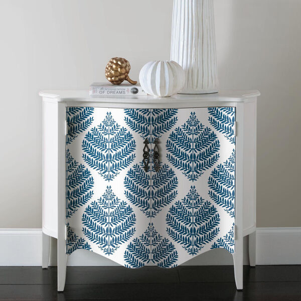 Hygge Fern Damask Blue And White Peel And Stick Wallpaper, image 3