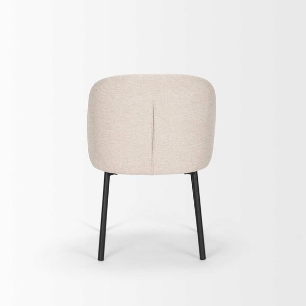 Shannon Oatmeal Fabric and Matte Black Metal Dining Chair, image 3
