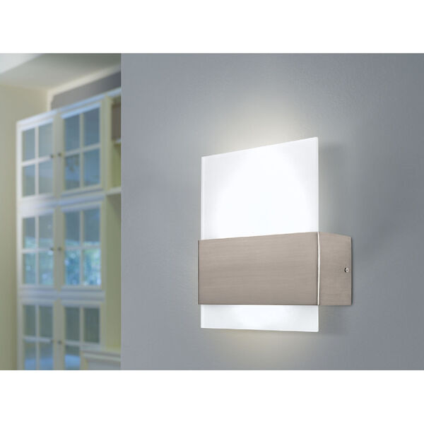 Nikita Silver Nine-Inch One-Light Wall Sconce with Satin Glass, image 4
