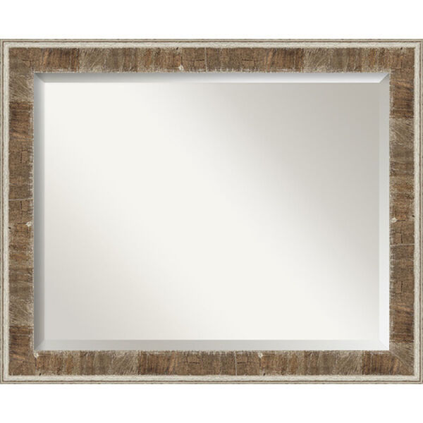 Farmhouse Brown 33-Inch Bathroom Wall Mirror, image 1