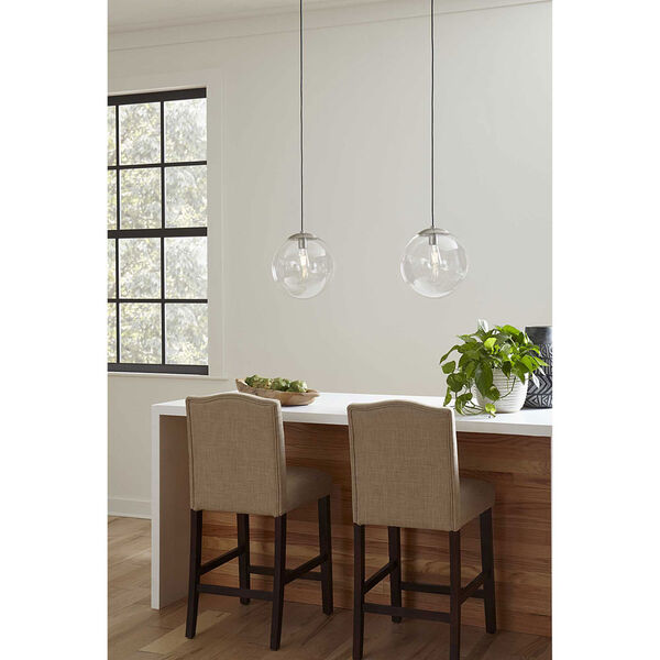 P500310-009: Atwell Brushed Nickel One-Light Pendant with Clear Glass, image 2