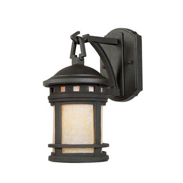 Sedona Oil Rubbed Bronze One-Light Outdoor Wall Mount with Amber Glass, image 1