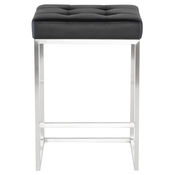 Chi Matte Black and Silver Counter Stool, image 2