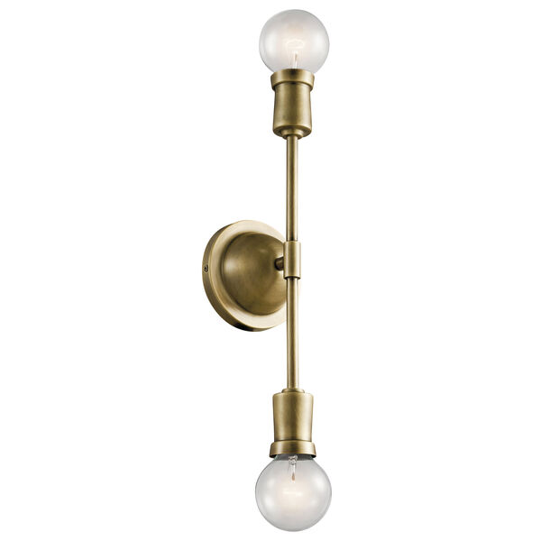 Armstrong Natural Brass 17-Inch Two-Light Wall Sconce, image 1