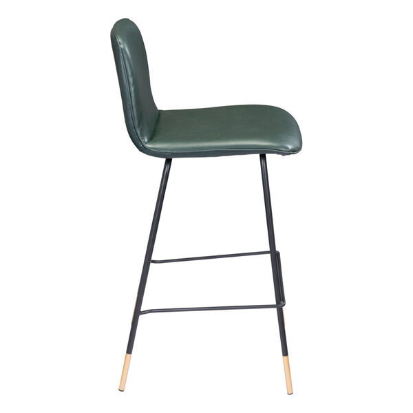 Var Green, Black and Gold Counter Height Bar Stool, image 3