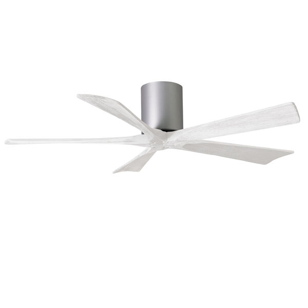 Irene-5H Brushed Nickel and Matte White 52-Inch Outdoor Ceiling Fan, image 1