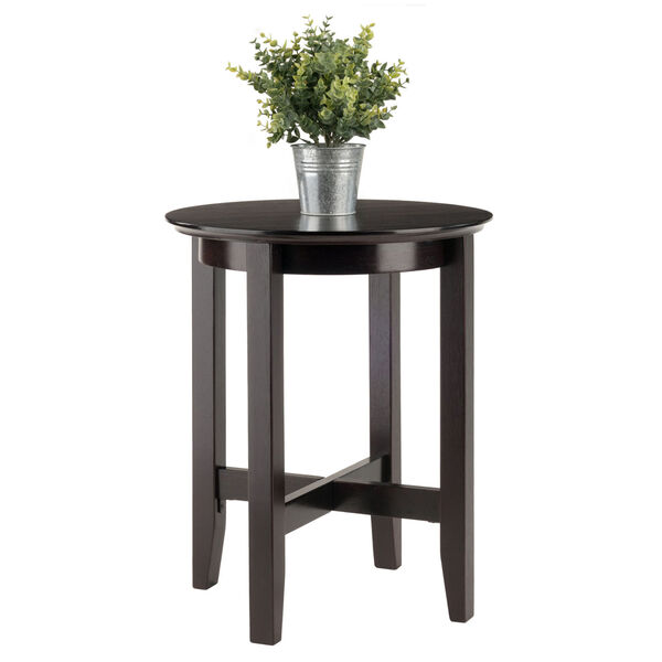 Toby Espresso Round Accent End Table, image 4