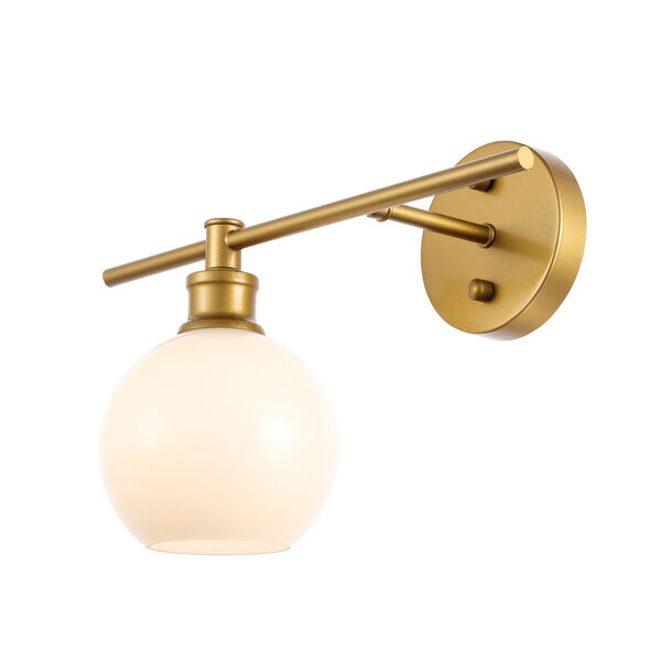 Collier Brass 15-Inch One-Light Bath Vanity with Frosted White Glass, image 6