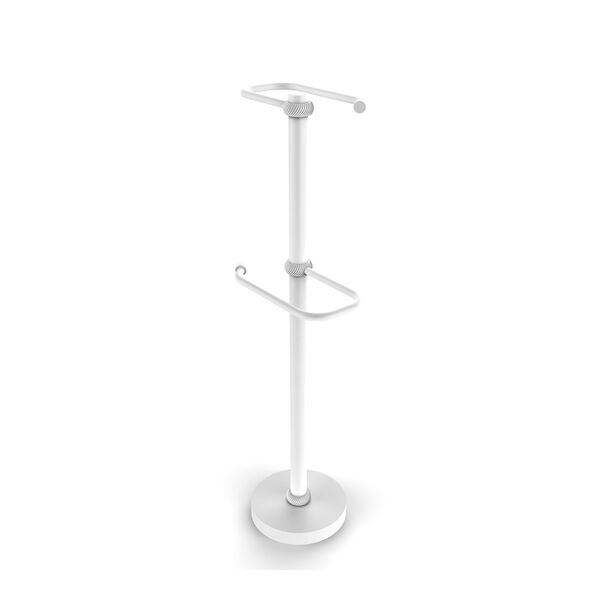 Matte White Six-Inch Free Standing Two Roll Toilet Tissue Stand, image 1