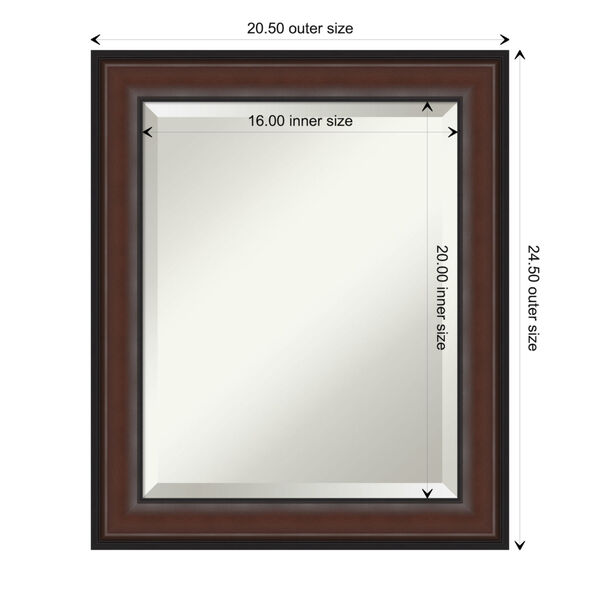 Harvard Walnut 21W X 25H-Inch Bathroom Vanity Wall Mirror, image 6