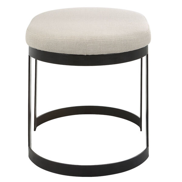 Infinity Satin Black and White Accent Stool, image 3