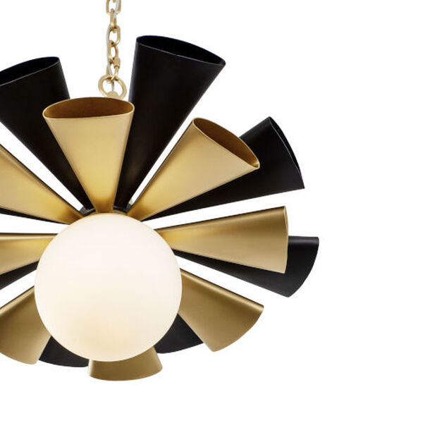 Daphne Matte Black French Gold 19-Inch One-Light Pendant, image 6