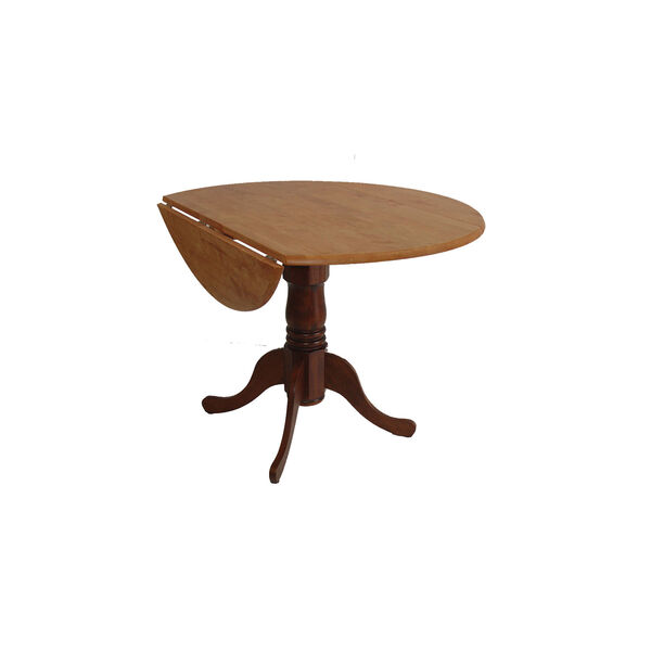Cinnamon/ Espresso 42-Inch Round Drop Leaf Table, image 2