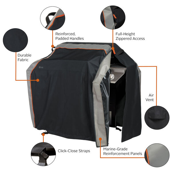 Aspen Black and Grey 70-Inch BBQ Grill Cover, image 2