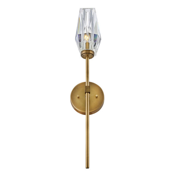 Ana Heritage Brass One-Light Wall Sconce With Faceted Clear Crystal Glass, image 4
