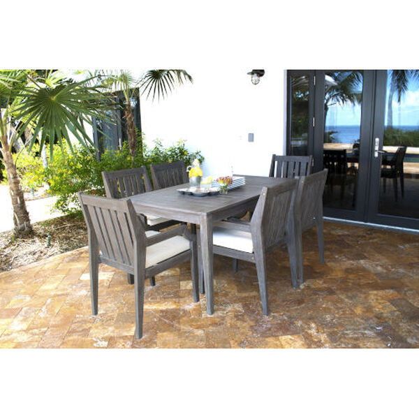 Poolside Standard Seven-Piece Armchair Dining Set with Cushion, image 2