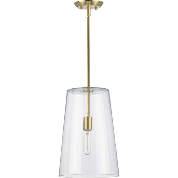 Clarion Satin Brass 11-Inch One-Light Pendant, image 3