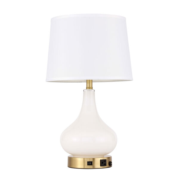 Alix Brushed Brass and White One-Light Table Lamp, image 5