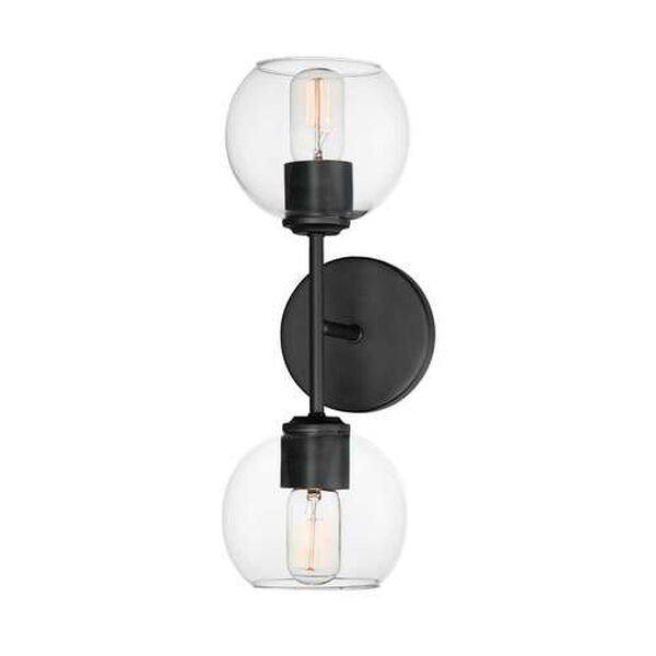 Knox Black Two-Light Wall Sconce, image 1