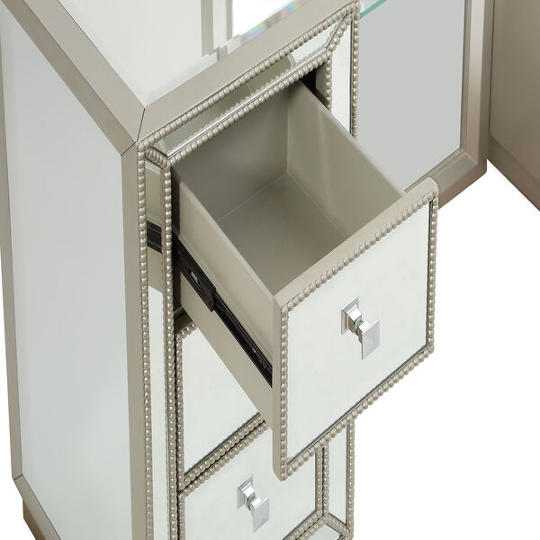 Evelyn Six Drawer Console with Mirror and Stool, image 4
