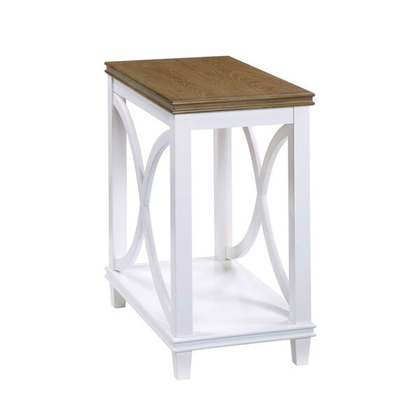Florence Driftwood and White 25-Inch Chairside Table, image 1