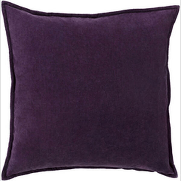 Smooth Velvet Eggplant 22-Inch Pillow with Down Fill, image 1