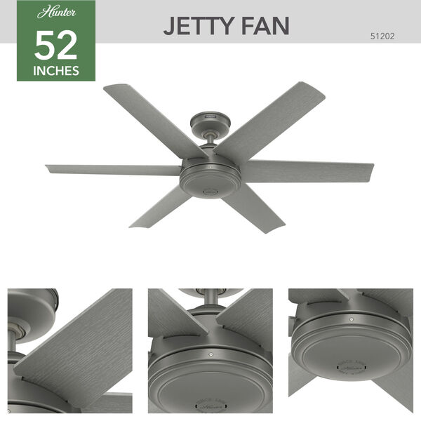 Jetty Matte Silver 52-Inch Outdoor Ceiling Fan, image 4