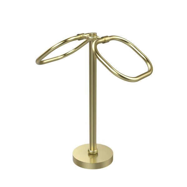 Two Ring Oval Guest Towel Holder, Satin Brass, image 1
