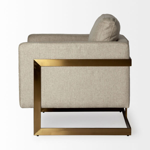 Rupert Cream and Gold Arm Chair, image 4