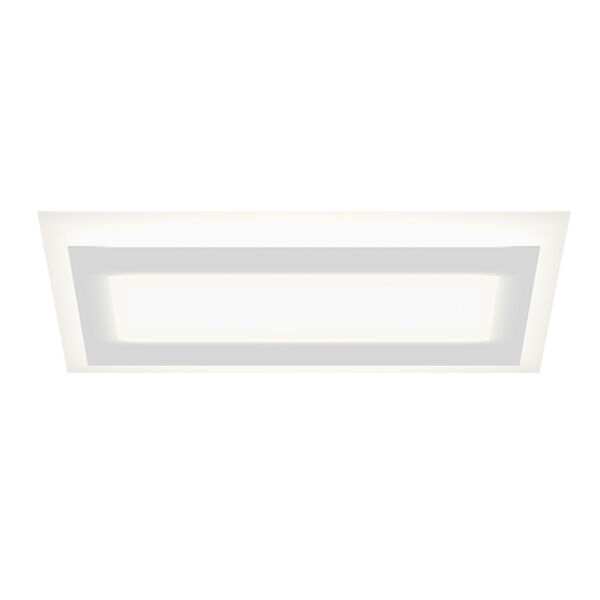 Offset Textured White 36-Inch Rectangle LED Flush Mount, image 1