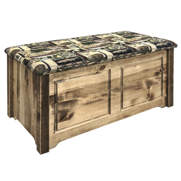 Homestead Stain and Lacquer Blanket Chest with Woodland Upholstery, image 1