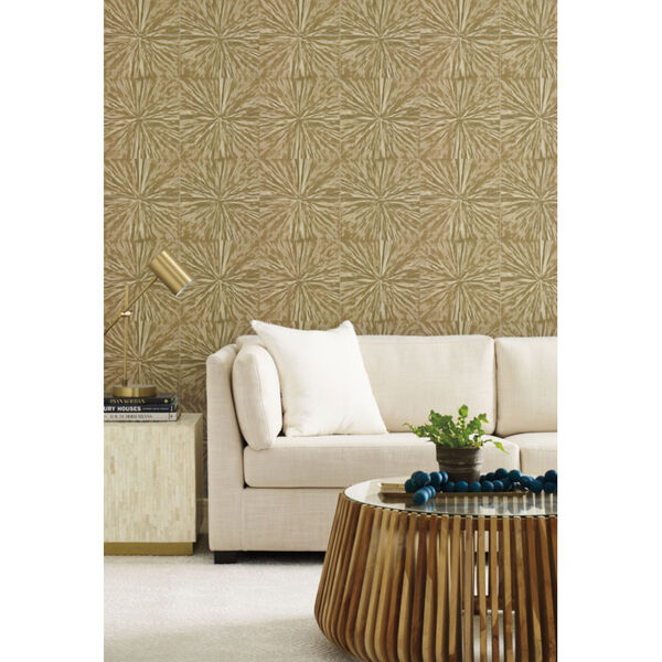 Antonina Vella Elegant Earth Gold Squareburst Geometric Wallpaper, image 4