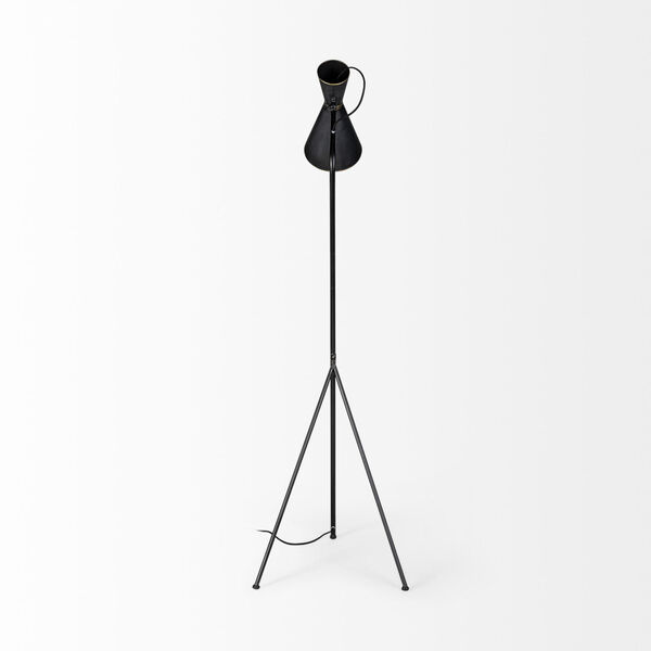 Eris III Black and Brass One-Light Floor Lamp, image 6