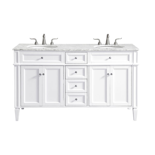 Park Avenue White 60-Inch Vanity Sink Set, image 1