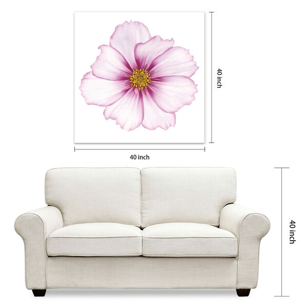 Magenta Cosmo on White Frameless Free Floating Tempered Glass Graphic Wall Art, image 6