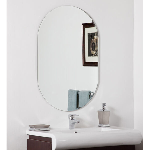 Khloe 40 in. x 24 in. Oval Bevelled XL Wall Mirror , image 1