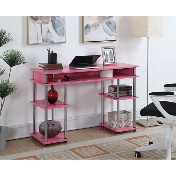 Designs2Go Pink No Tools Student Desk, image 2