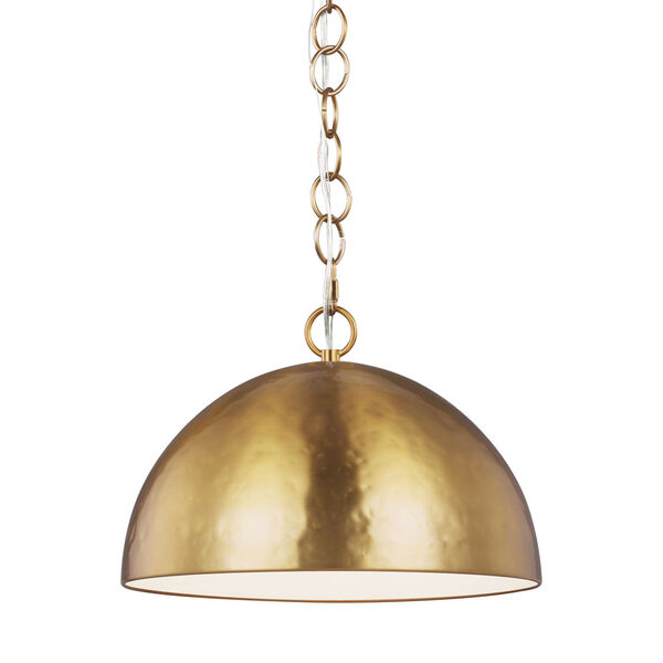 Whare Burnished Brass 15-Inch One-Light Title 24 Hammered Pendant, image 3