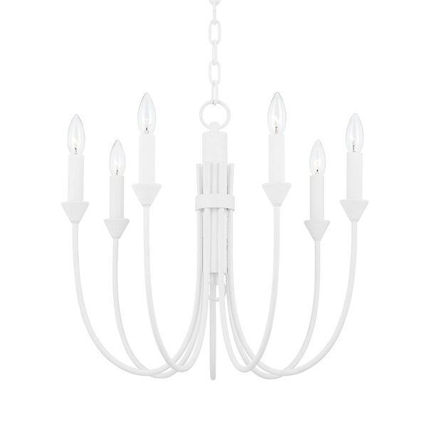 Cate Gesso White Seven-Light Chandelier, image 1