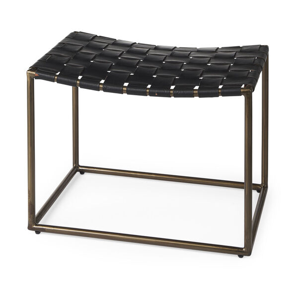 Clarissa Black and Gold 17-Inch Height Stool, image 1