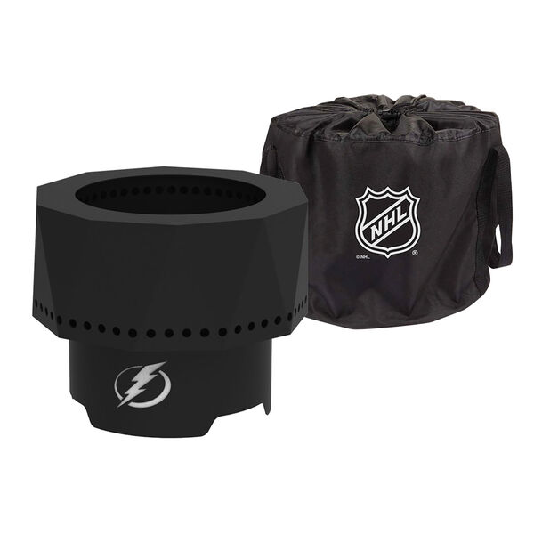 NHL Tampa Bay Lightning Ridge Portable Steel Smokeless Fire Pit with Carrying Bag, image 3