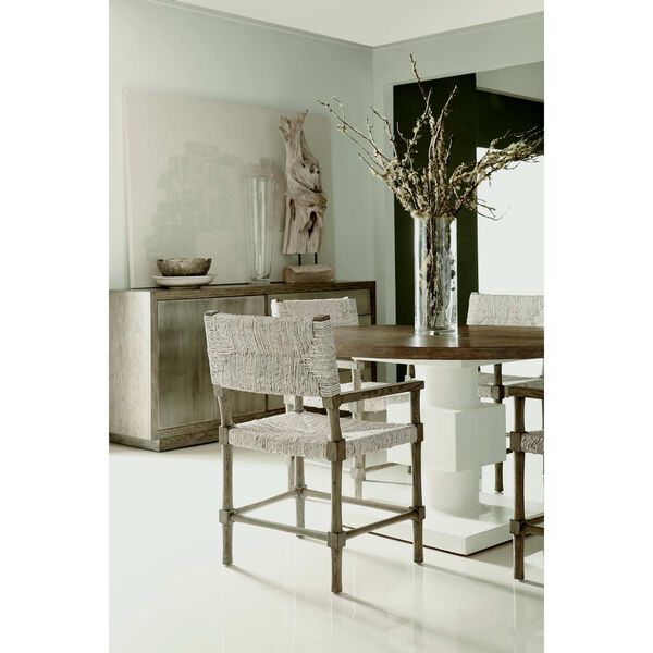 Newberry Rustic Gray and White Plaster Round Dining Table, image 4