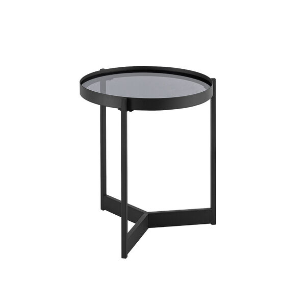 Rhonda Black with Smoked Glass Round Side Table, image 5