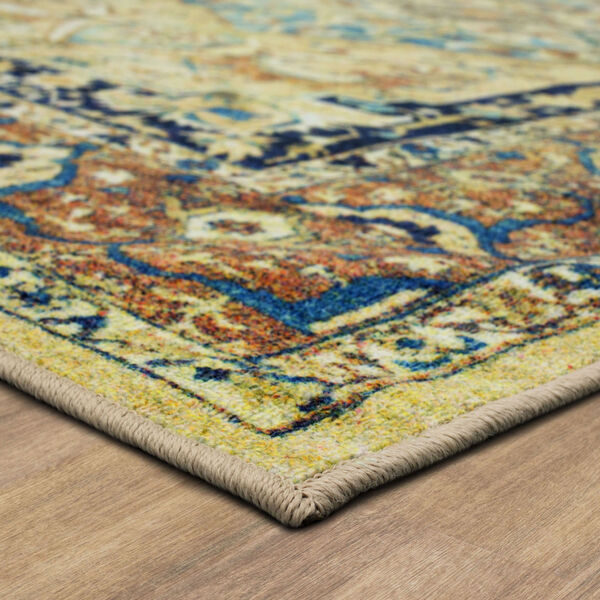 Sophea Yellow and Beige Ornamental Area Rug, image 5