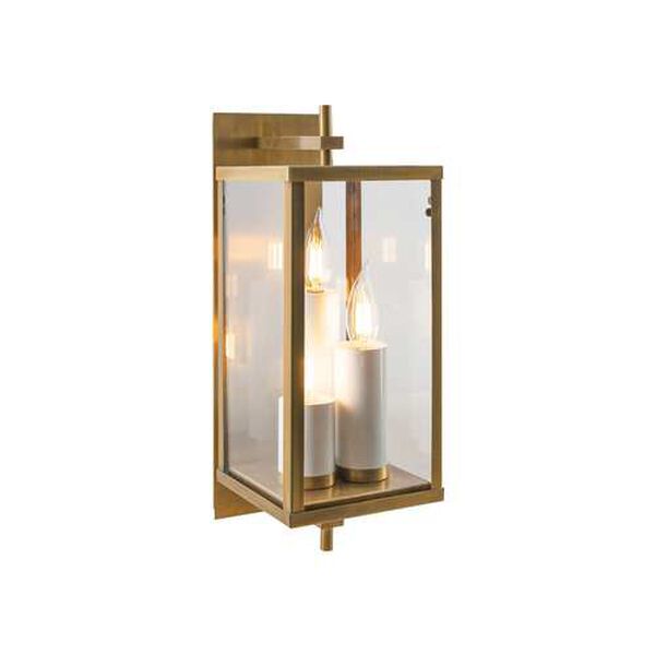 Back Bay Aged Brass Three-Light Outdoor Wall Sconce, image 1