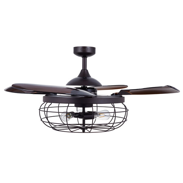 Industry Oil Rubbed Bronze and Dark Koa 48-Inch One-Light Fandelier with Retractable Blades, image 1
